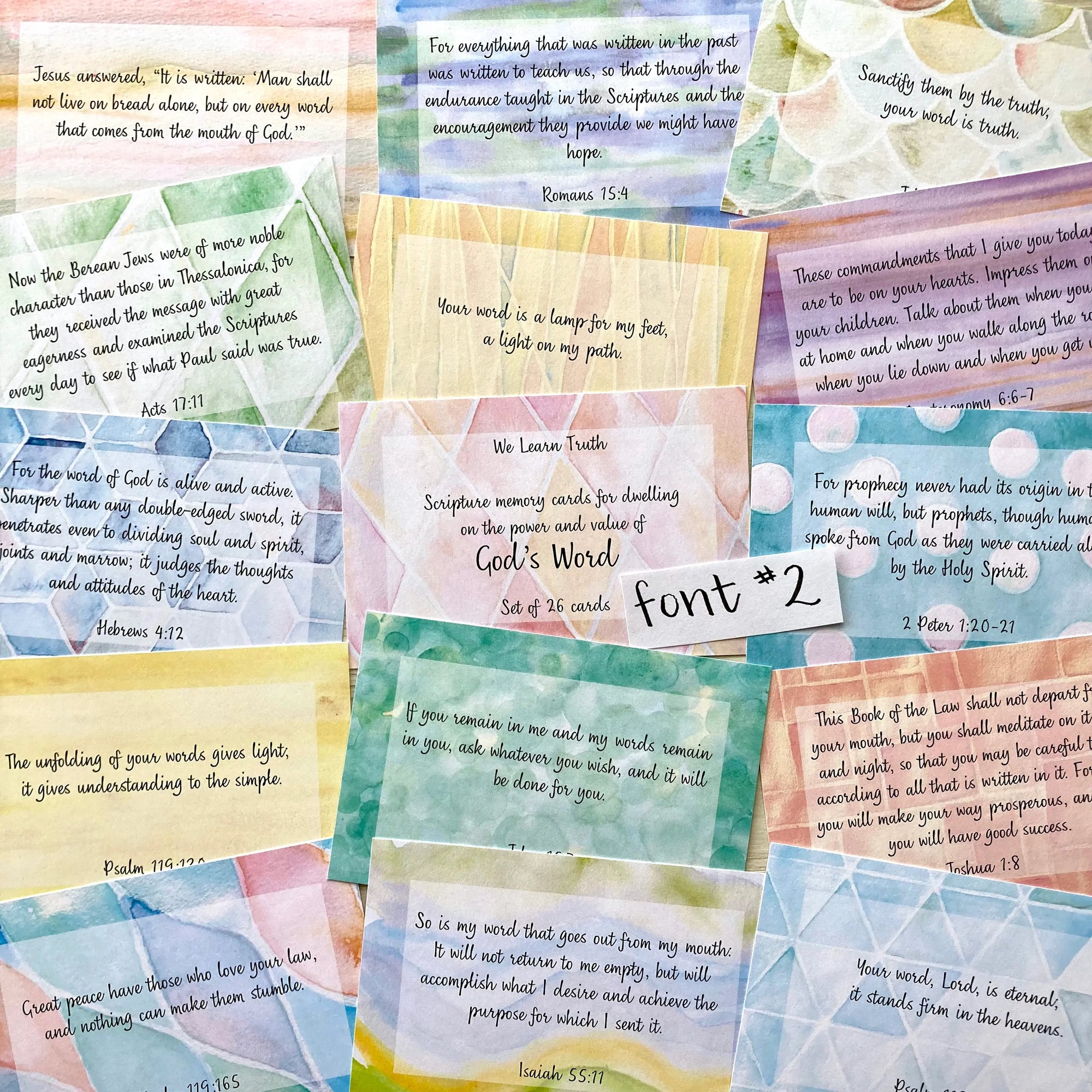 Scripture Memory Cards | Set of 26 | Multicolor | God's Word