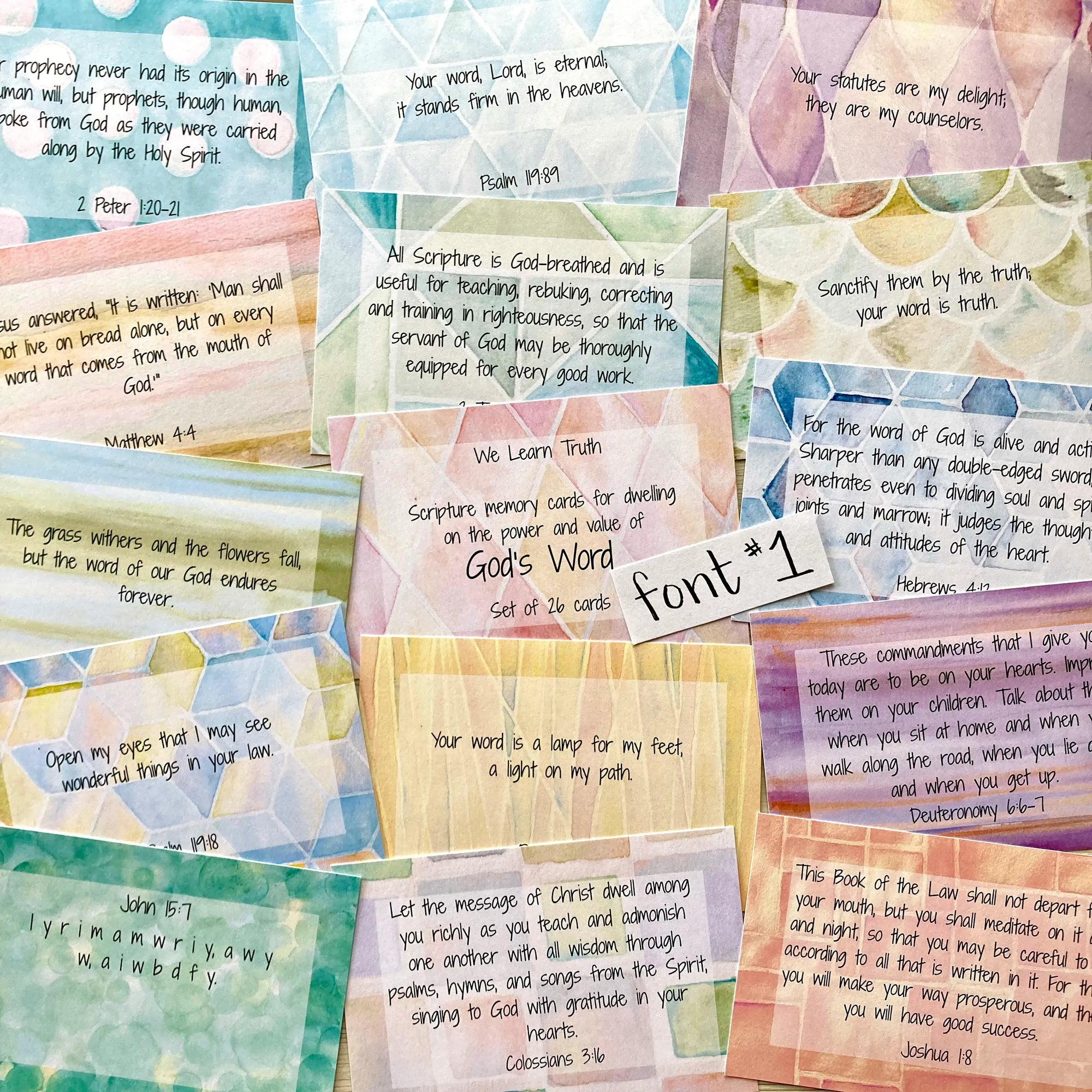 Scripture Memory Cards | Set of 26 | Multicolor | God's Word