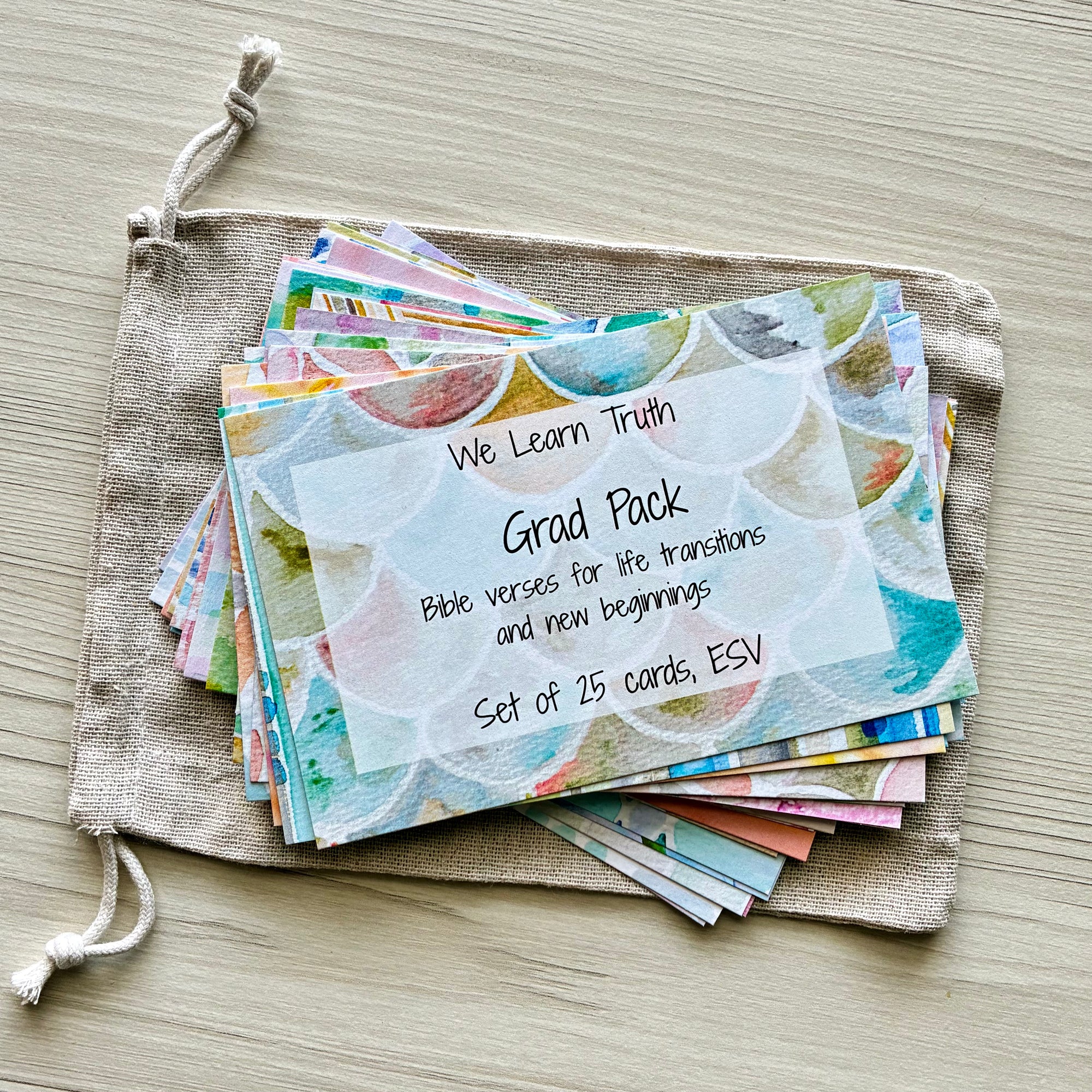 Scripture Memory Cards | Set of 25 | Multicolor | Grad Pack