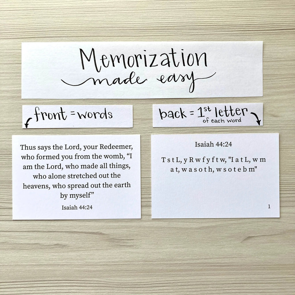 Scripture Memory Cards | Set of 50 | B&W | Theological Foundations