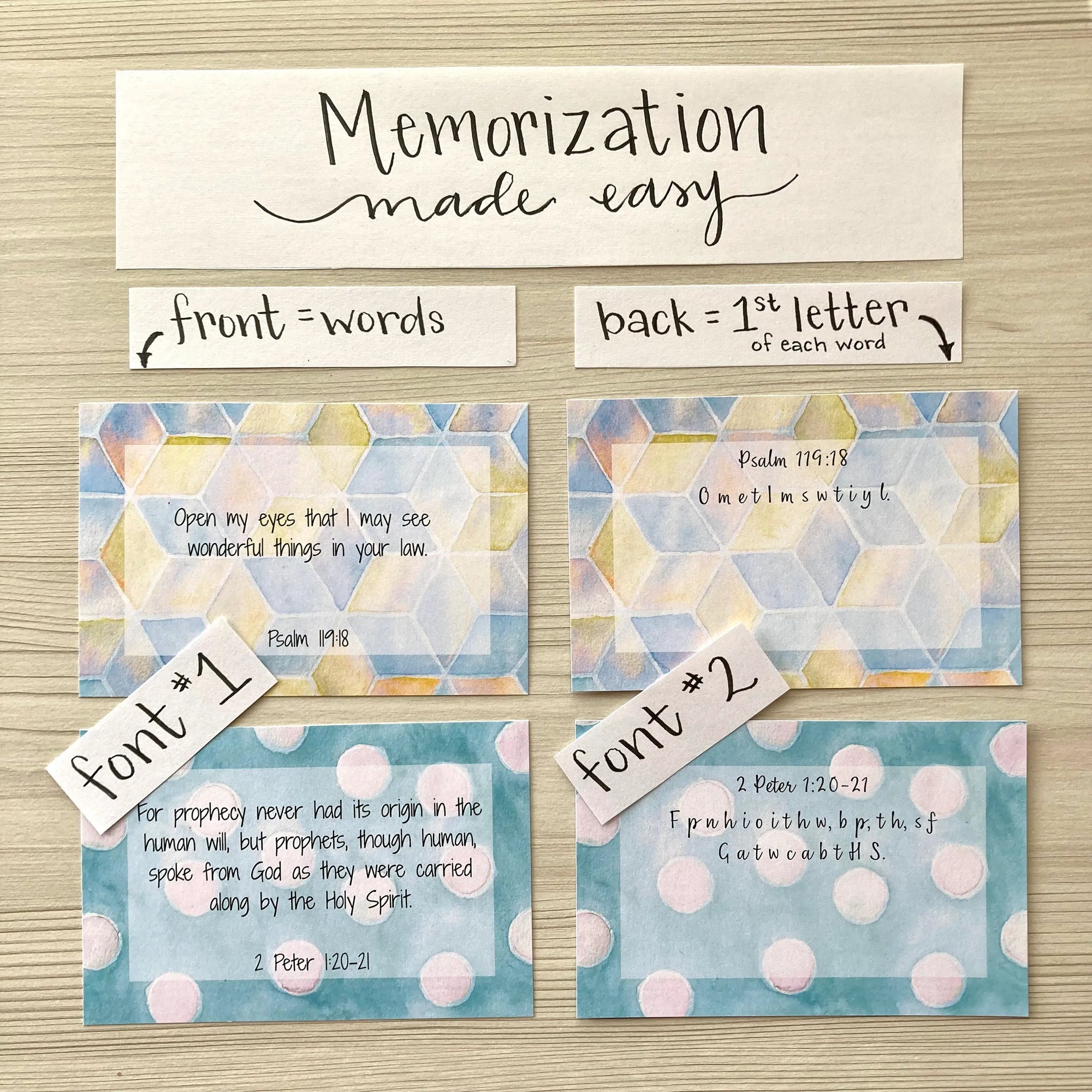 Scripture Memory Cards | Set of 26 | Multicolor | God's Word