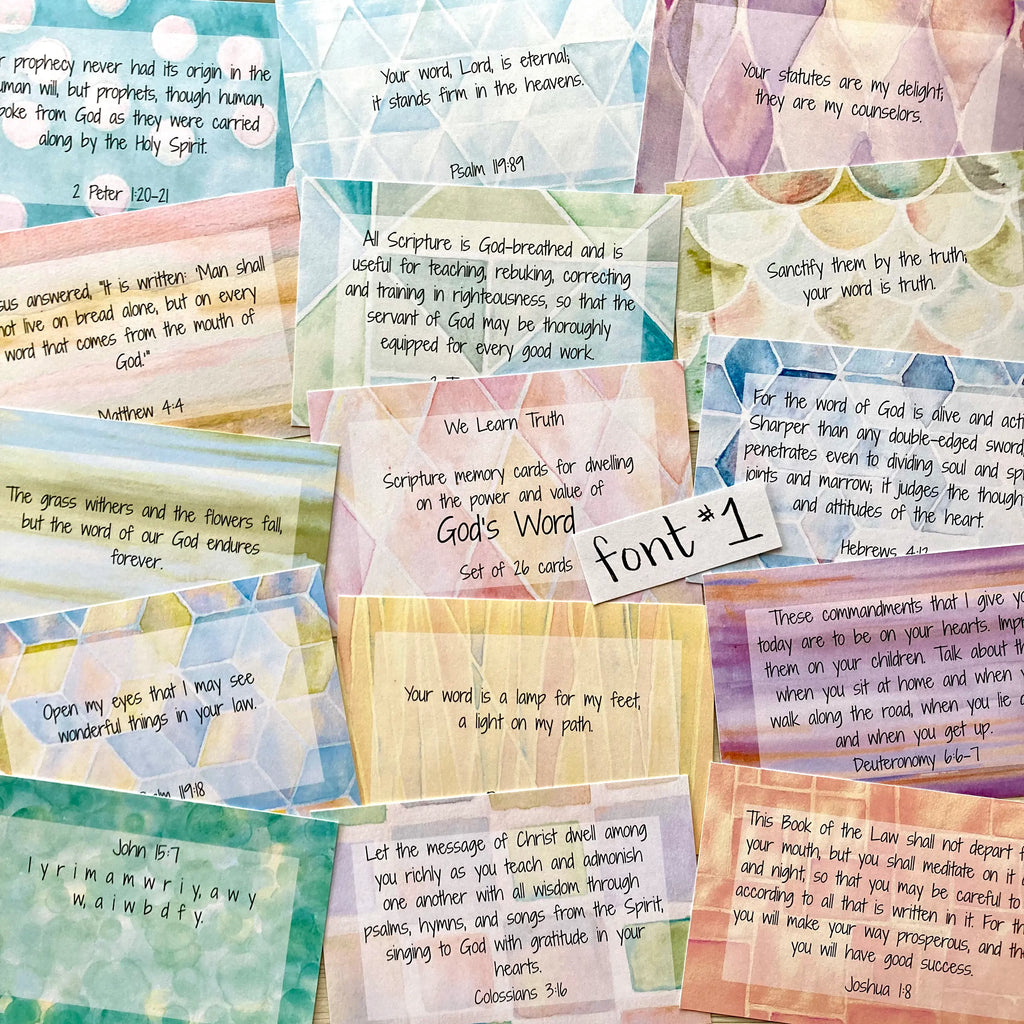Scripture Memory Cards | Set of 26 | Multicolor | God's Word