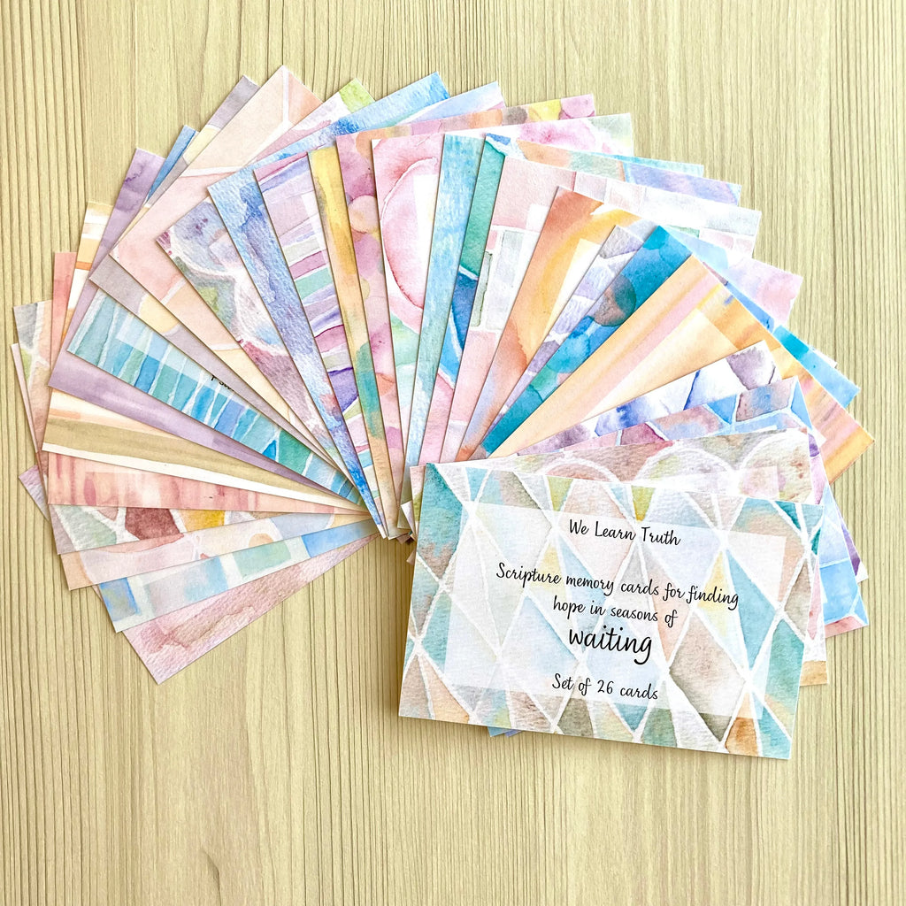Scripture Memory Cards | Set of 26 | Multicolor | Waiting