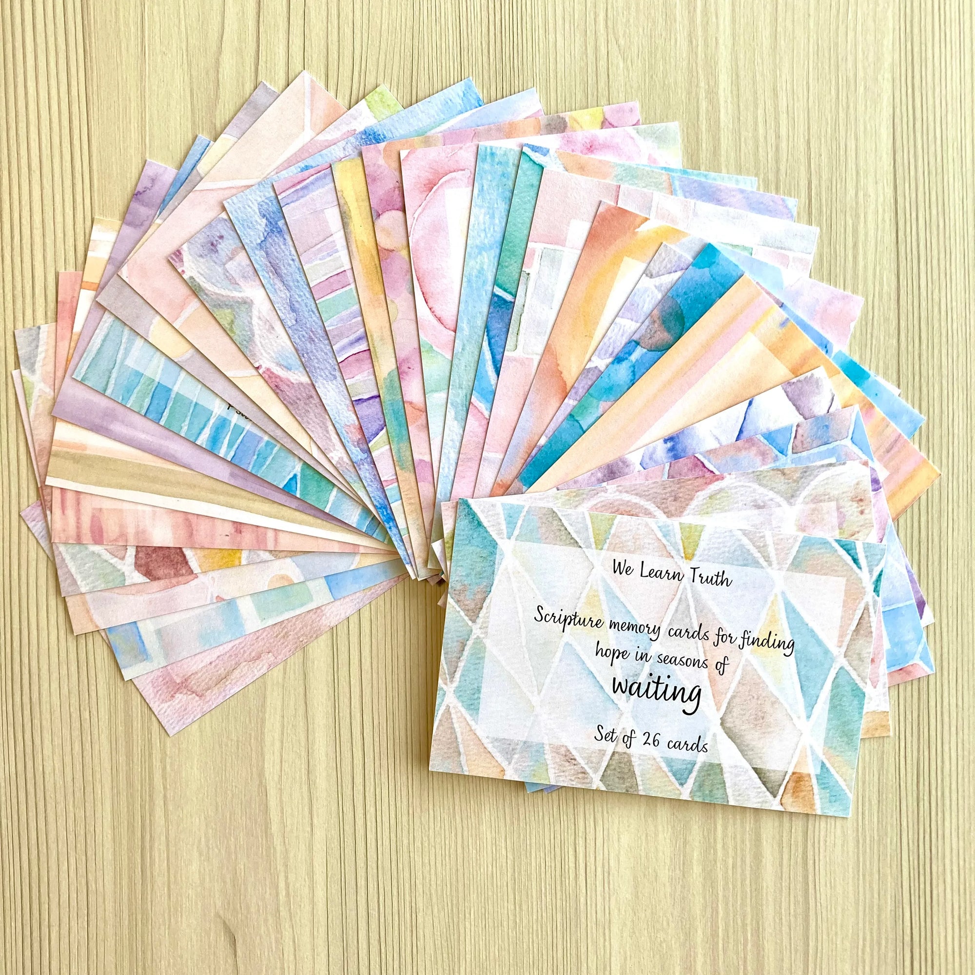 Scripture Memory Cards | Set of 26 | Multicolor | Waiting
