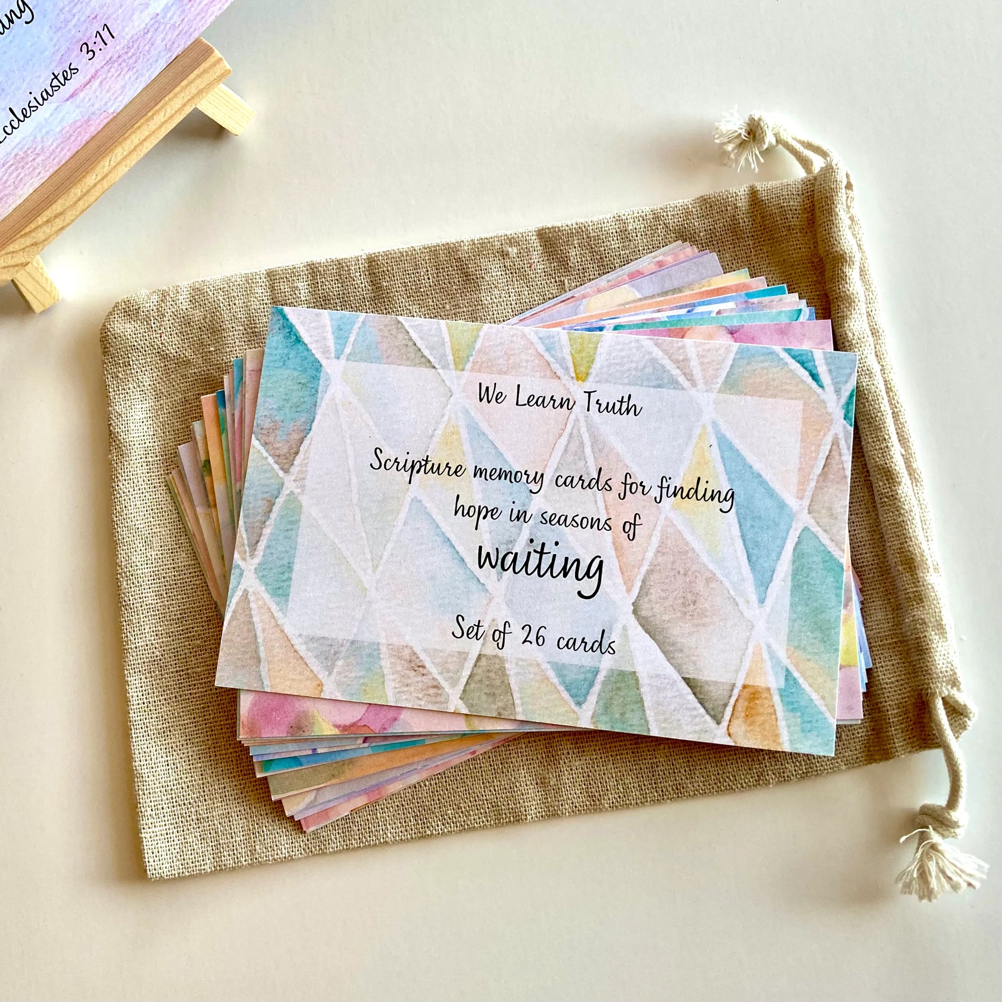 Scripture Memory Cards | Set of 26 | Multicolor | Waiting