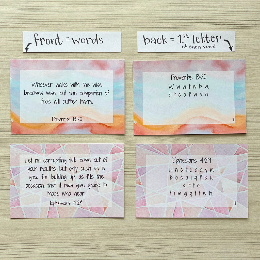 Scripture Memory Cards | Set of 25 | Multicolor | Grad Pack
